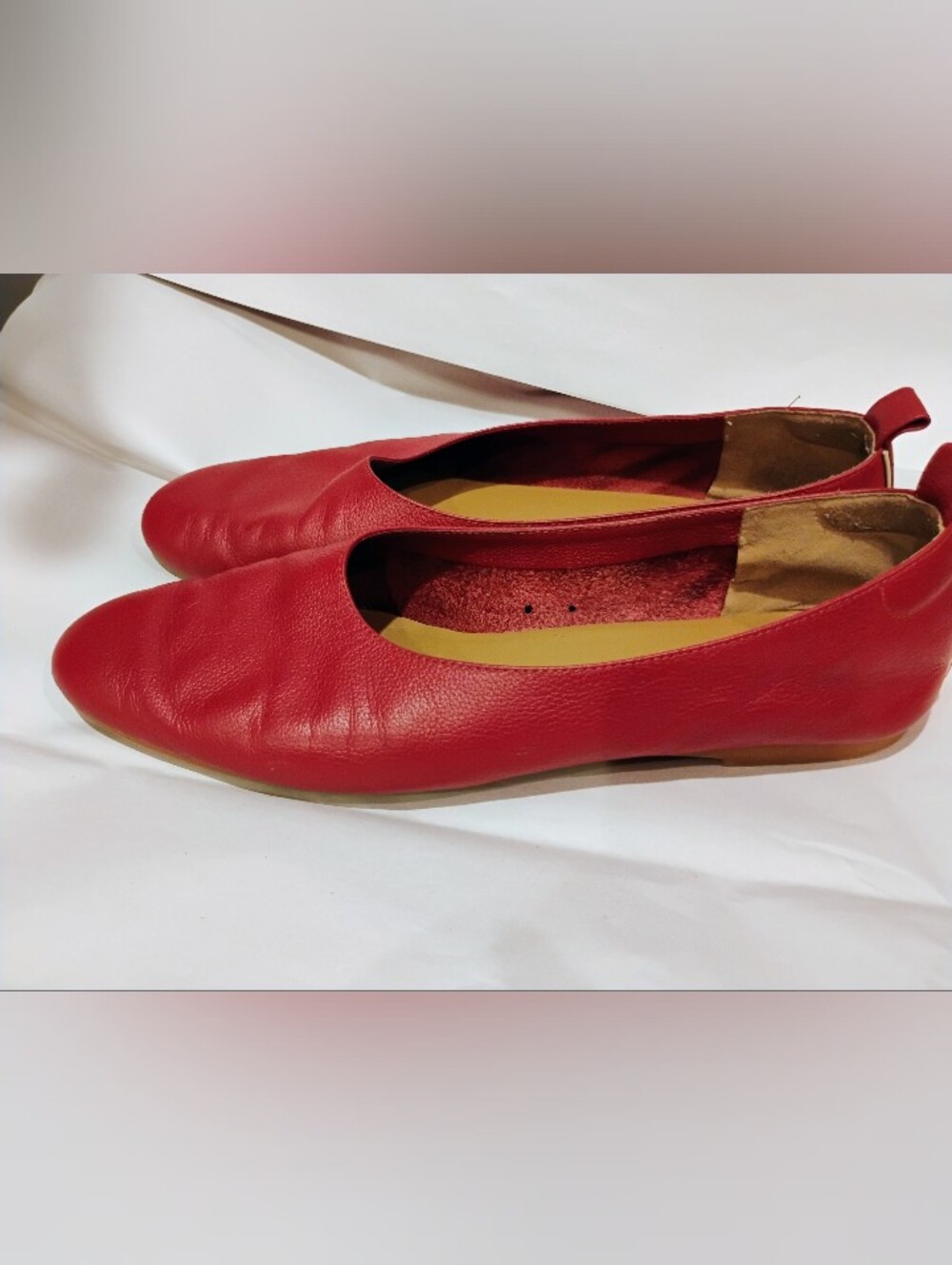 Women's Everlane Italian Leather Day Glove Ballet Flats Classic Red Size 10